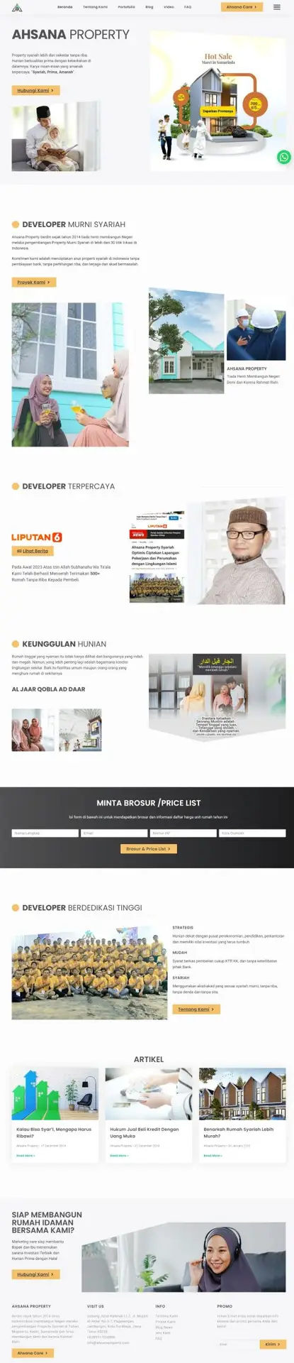 Website Bisnis Ahsanaproperty.com Developed By Develomic.com