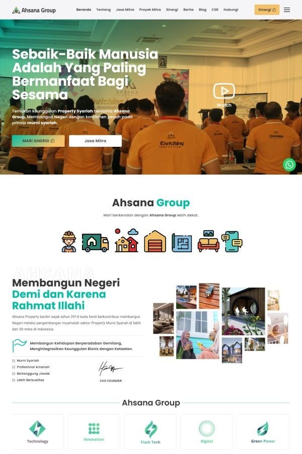 Pembuatan Website Bisnis Ahsana Property